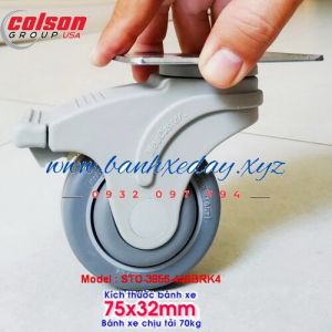 Bánh xe cao su Medcaster xoay khóa 3×1-1/4 càng nhựa