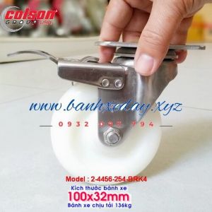 Bánh xe di động có khóa càng inox Colson Caster Mỹ phi 100x32mm