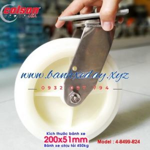 Bánh xe đẩy loại 450kg càng inox Colson Mỹ 200x51mm quay 360 độ