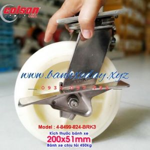 Bánh xe inox có khóa càng inox Colson Mỹ nhựa PA phi 200x51mm